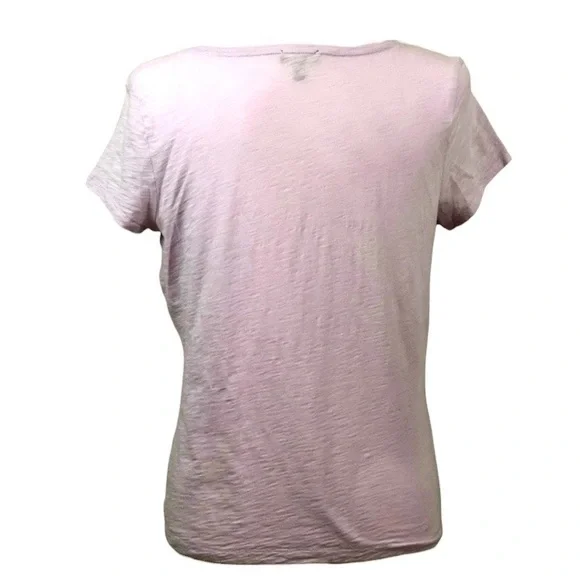 TALBOTS Pleated Panel Front Coquette Lavender Short Sleeve Pretty Shirt Mp - Picture 6 of 7